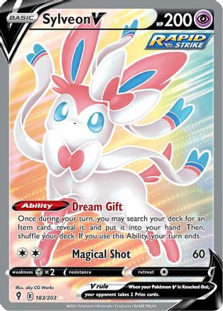 Sylveon V (Full Art) (183/203) [SWSH07 Evolving Skies] Holofoil - Ultra Rare