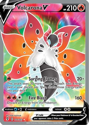 Volcarona V (Full Art) (170/203) [SWSH07 Evolving Skies] Holofoil - Ultra Rare