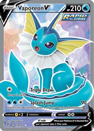 Vaporeon V (Full Art) (172/203) [SWSH07 Evolving Skies] Holofoil - Ultra Rare