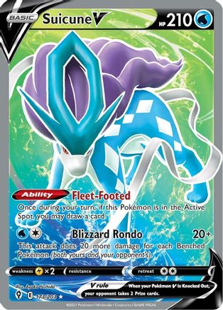 Suicune V (Full Art) (173/203) [SWSH07 Evolving Skies] Holofoil - Ultra Rare