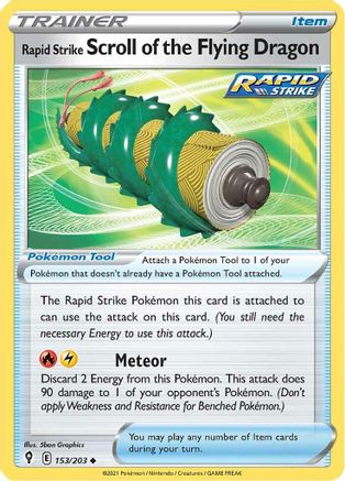 Rapid Strike Scroll of the Flying Dragon (153/203) [SWSH07 Evolving Skies] Reverse Holofoil - Uncommon