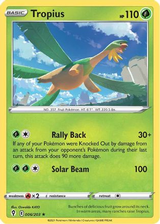 Tropius (006/203) [SWSH07 Evolving Skies] Reverse Holofoil - Rare