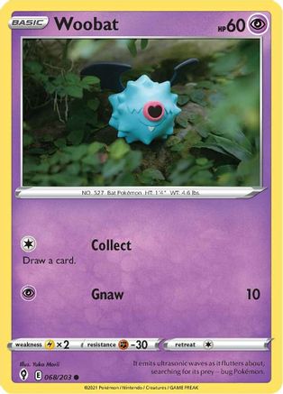 Woobat (068/203) [SWSH07 Evolving Skies] Reverse Holofoil - Common