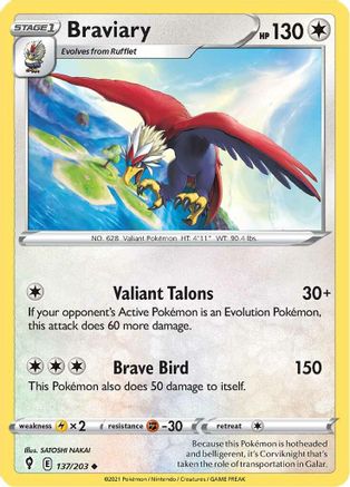 Braviary (137/203) [SWSH07 Evolving Skies] Reverse Holofoil - Uncommon