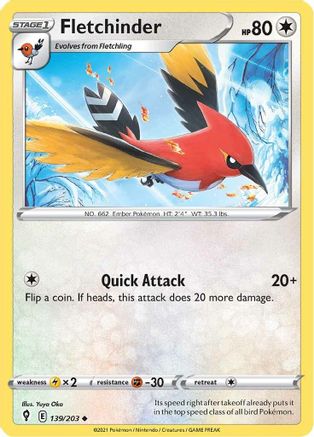 Fletchinder (139/203) [SWSH07 Evolving Skies] - Uncommon