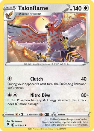 Talonflame (140/203) [SWSH07 Evolving Skies] Reverse Holofoil - Rare