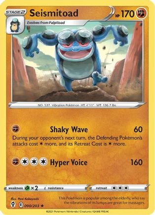 Seismitoad (090/203) [SWSH07 Evolving Skies] Reverse Holofoil - Rare