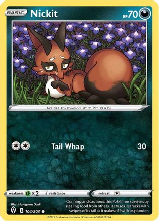 Nickit (104/203) [SWSH07 Evolving Skies] Reverse Holofoil - Common