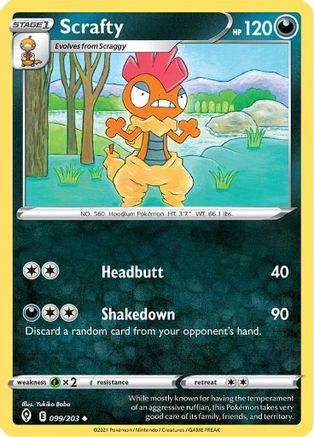 Scrafty (099/203) [SWSH07 Evolving Skies] Reverse Holofoil - Uncommon