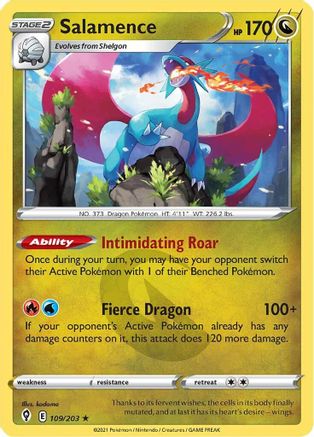 Salamence (109/203) [SWSH07 Evolving Skies] Reverse Holofoil - Holo Rare