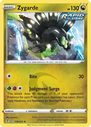 Zygarde (118/203) [SWSH07 Evolving Skies] Reverse Holofoil - Holo Rare