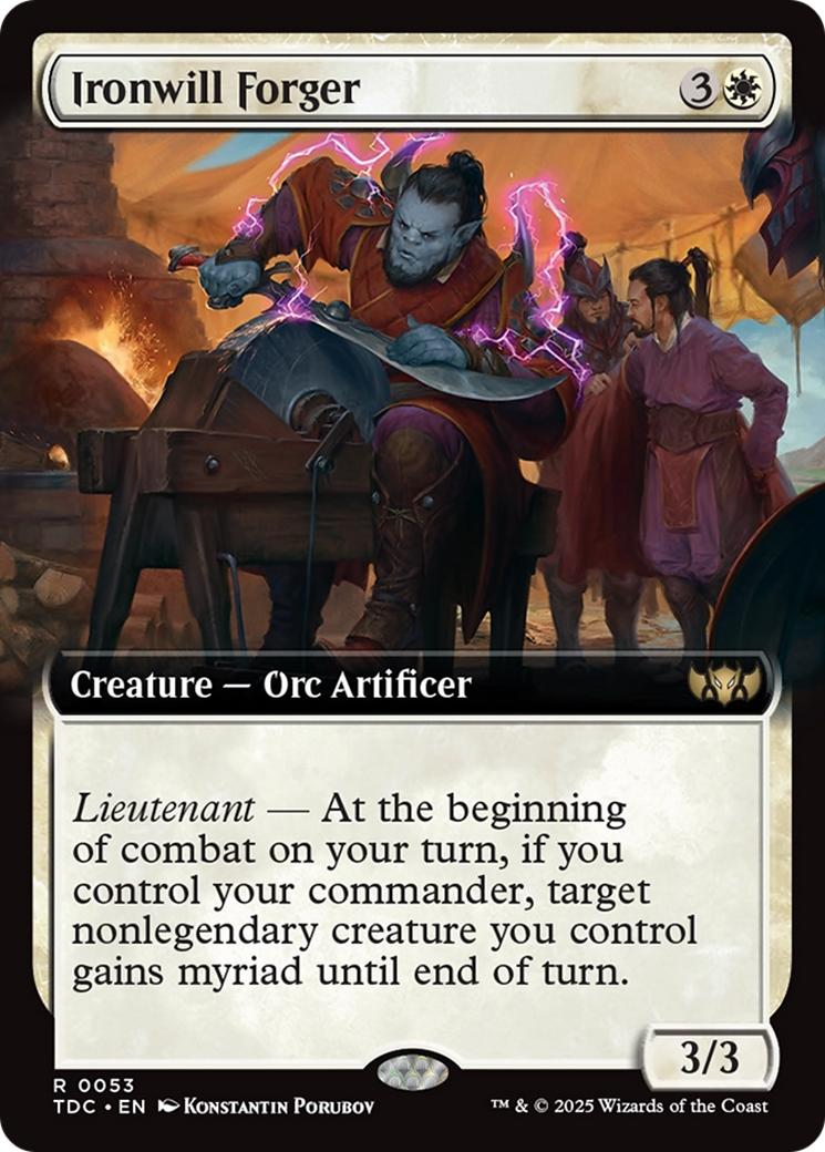 Ironwill Forger (Extended Art) (TDC-053) [Commander: Tarkir: Dragonstorm]