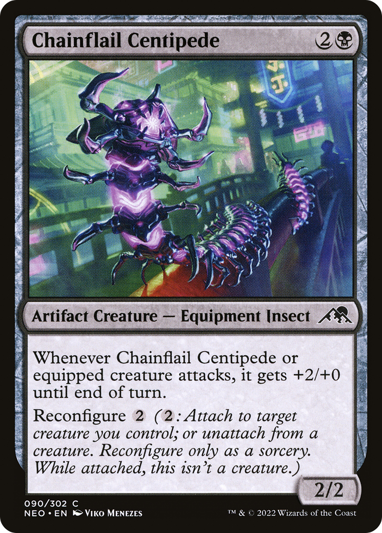 Chainflail Centipede (NEO-090) [Kamigawa: Neon Dynasty] Foil