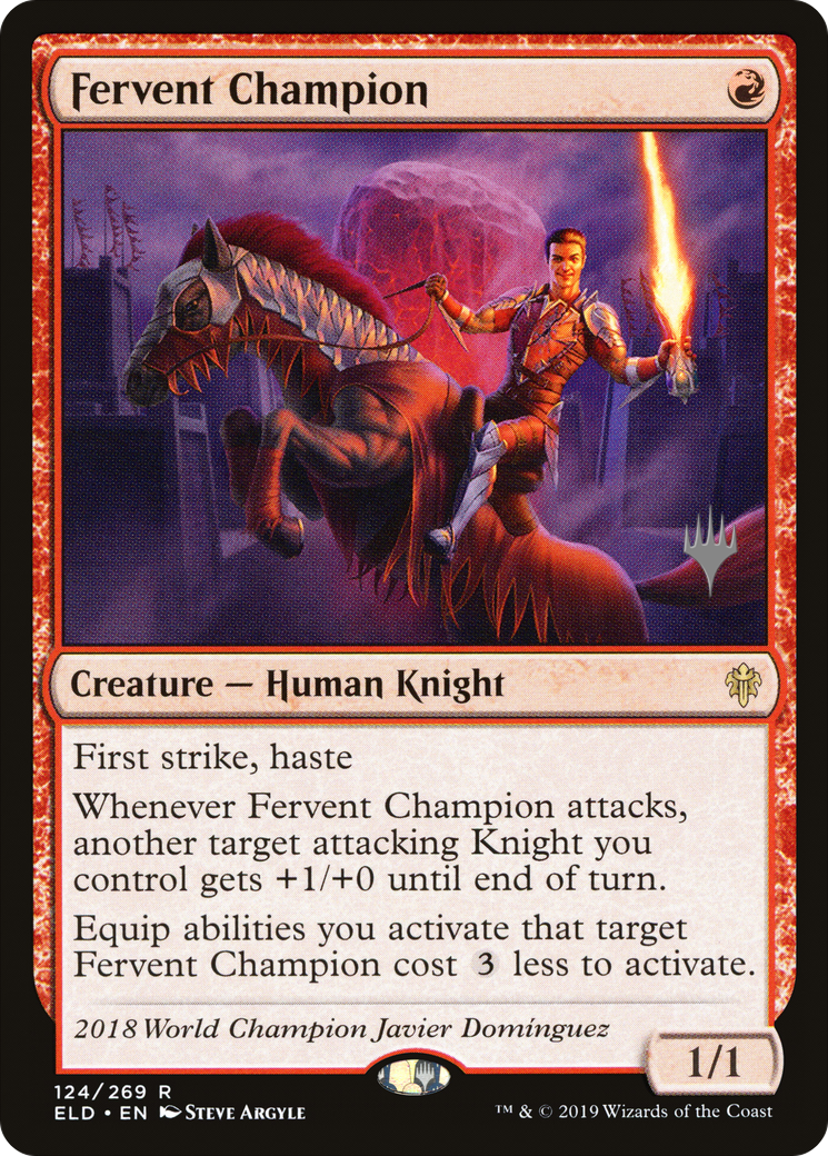 Fervent Champion (PPELD-124) [Promo Pack: Throne of Eldraine Promos] Foil