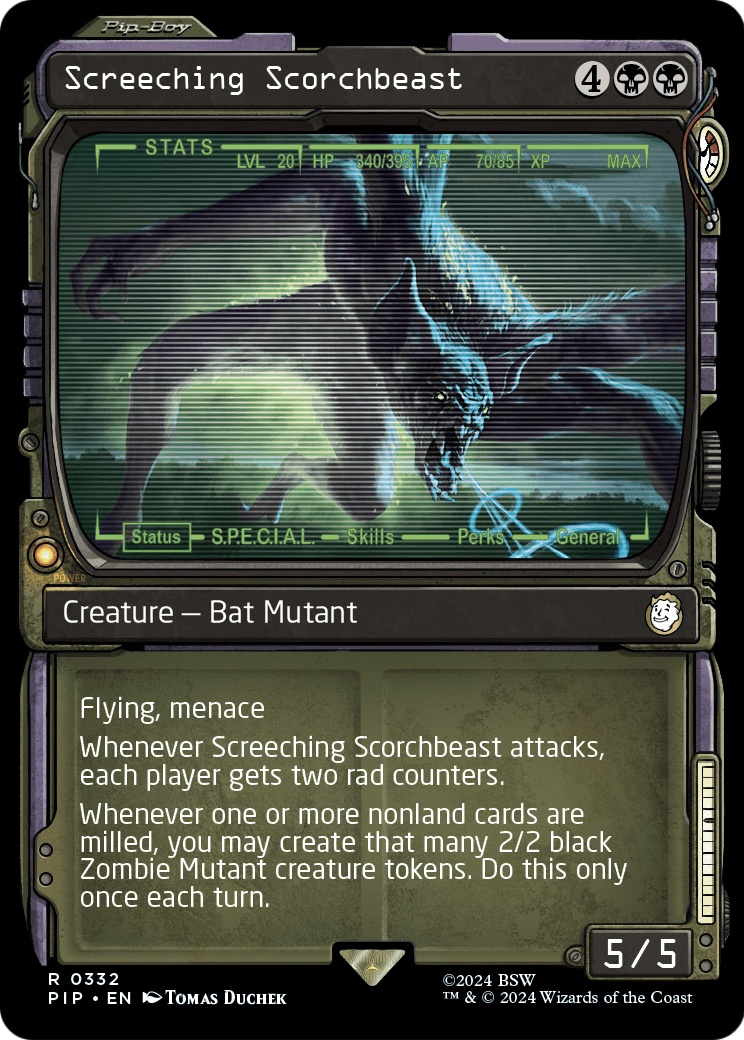 Screeching Scorchbeast (Showcase) (PIP-332) [Fallout] Foil