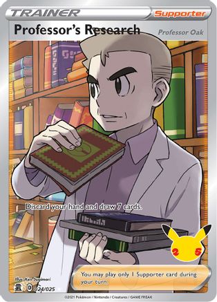 Professor's Research [Professor Oak] (Full Art) (024/25) [Celebrations] Holofoil - Ultra Rare