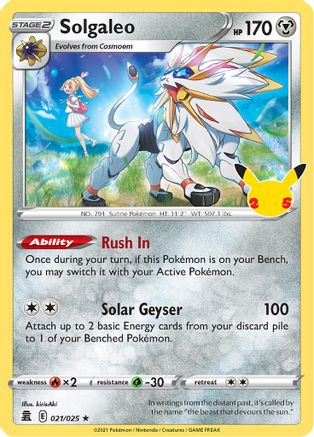 Solgaleo (021/25) [Celebrations] Holofoil - Holo Rare