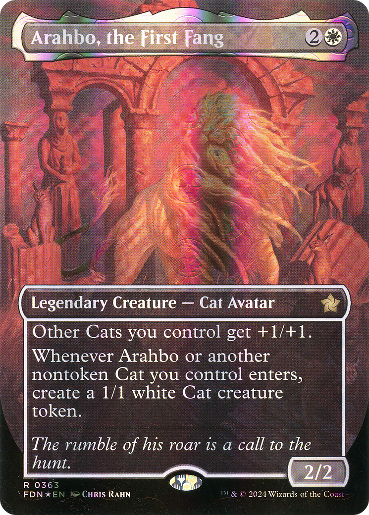 Arahbo, the First Fang (Borderless) (Mana Foil) (FDN-363) [Foundations] Foil