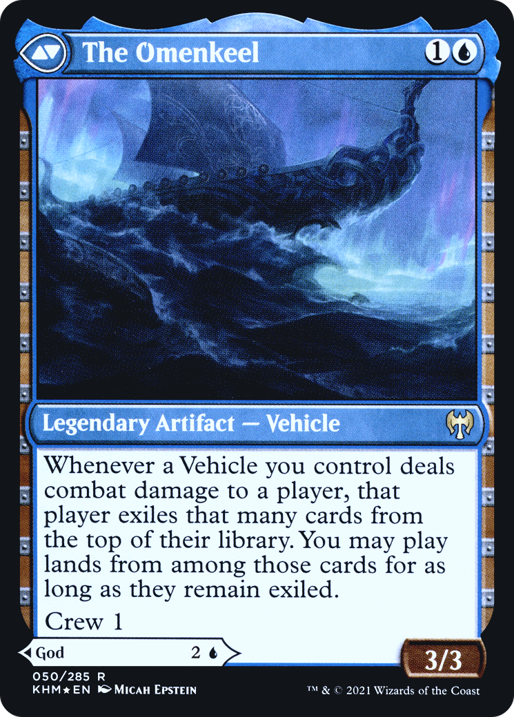 Cosima, God of the Voyage // The Omenkeel (PRE-50S) [Kaldheim Promos] Foil