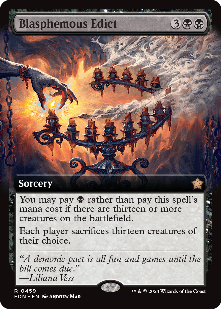 Blasphemous Edict (Extended Art) (FDN-459) [Foundations] Foil