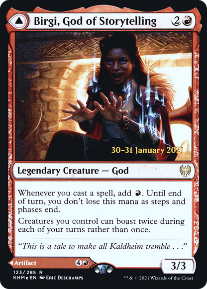 Birgi, God of Storytelling (PRE-123S) [Kaldheim Promos] Foil