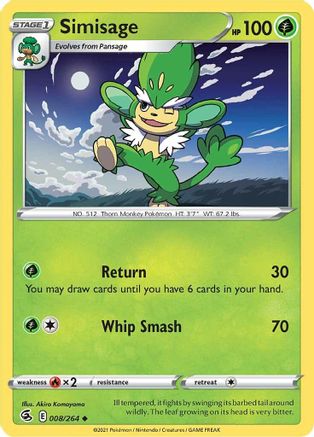 Simisage (008/264) [SWSH08 Fusion Strike] - Uncommon