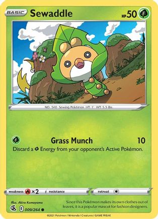 Sewaddle (009/264) [SWSH08 Fusion Strike] Reverse Holofoil - Common