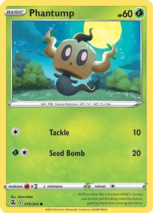 Phantump (016/264) [SWSH08 Fusion Strike] Reverse Holofoil - Common