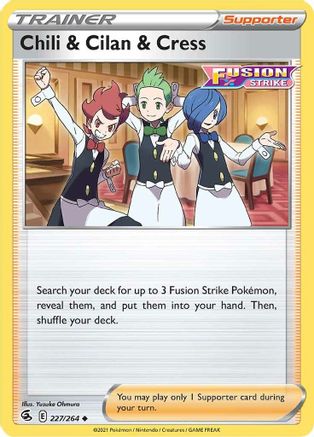 Chili & Cilan & Cress (227/264) [SWSH08 Fusion Strike] Reverse Holofoil - Uncommon