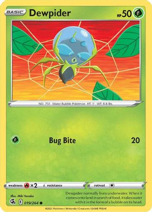 Dewpider (019/264) [SWSH08 Fusion Strike] Reverse Holofoil - Common