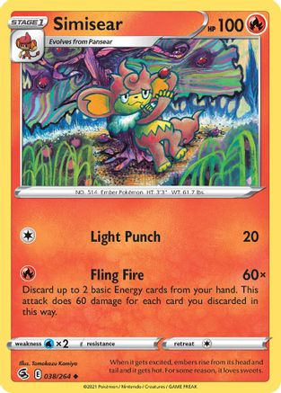 Simisear (038/264) [SWSH08 Fusion Strike] - Uncommon
