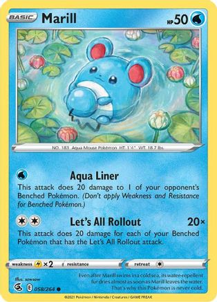 Marill (058/264) [SWSH08 Fusion Strike] Reverse Holofoil - Common