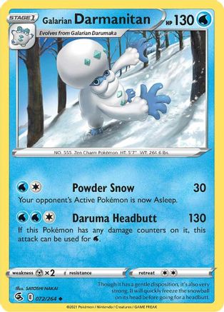 Galarian Darmanitan (072/264) [SWSH08 Fusion Strike] Reverse Holofoil - Uncommon
