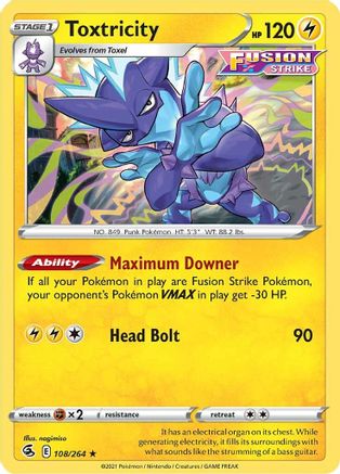 Toxtricity (108/264) [SWSH08 Fusion Strike] Reverse Holofoil - Holo Rare
