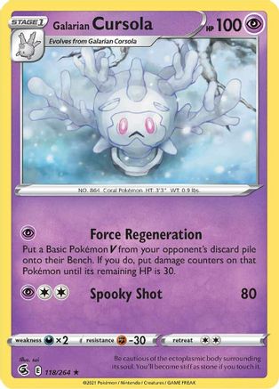 Galarian Cursola (118/264) [SWSH08 Fusion Strike] Reverse Holofoil - Rare