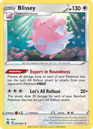 Blissey (203/264) [SWSH08 Fusion Strike] Reverse Holofoil - Rare