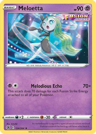 Meloetta (124/264) [SWSH08 Fusion Strike] Reverse Holofoil - Rare
