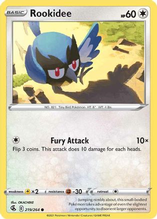 Rookidee (219/264) [SWSH08 Fusion Strike] Reverse Holofoil - Common