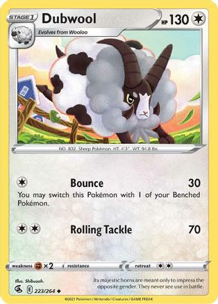 Dubwool (223/264) [SWSH08 Fusion Strike] Reverse Holofoil - Uncommon