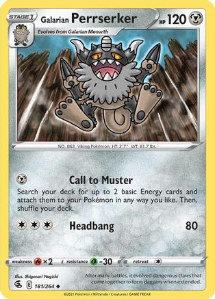 Galarian Perrserker (181/264) [SWSH08 Fusion Strike] - Uncommon