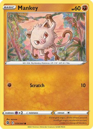 Mankey (133/264) [SWSH08 Fusion Strike] - Common