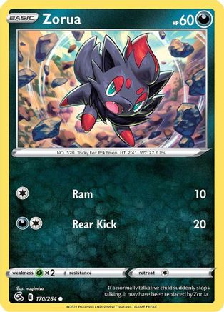 Zorua (170/264) [SWSH08 Fusion Strike] Reverse Holofoil - Common