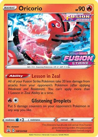 Oricorio (Prerelease) (SWSH168/307) [SWSH Sword & Shield Promo Cards] Holofoil - Promo