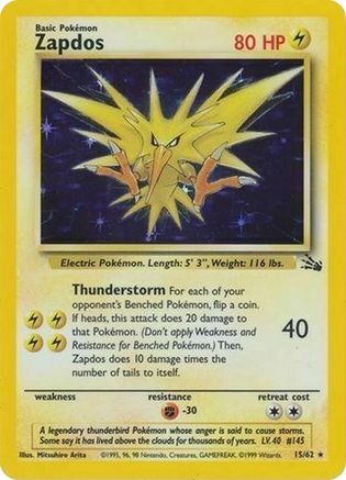Zapdos (Cosmos Holo) (015/62) [Miscellaneous Cards & Products] Holofoil - Promo