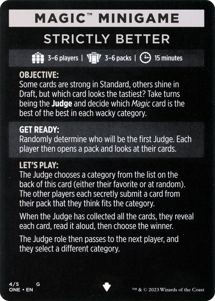 Strictly Better // Strictly Better (cont'd) (MONE-004) [Phyrexia: All Will Be One Minigames]
