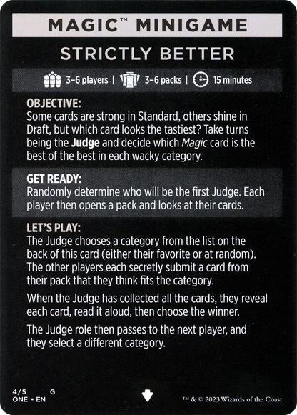 Strictly Better // Strictly Better (cont'd) (MONE-004) [Phyrexia: All Will Be One Minigames] Foil