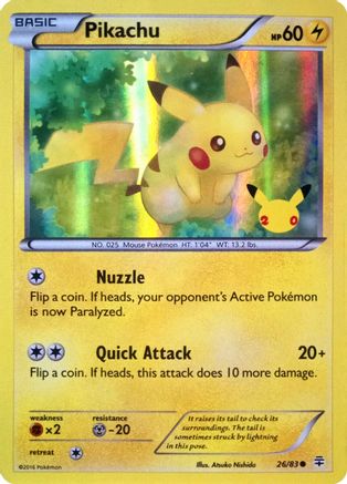 Pikachu (20th Anniversary) (026/83) [Miscellaneous Cards & Products] Holofoil - Promo