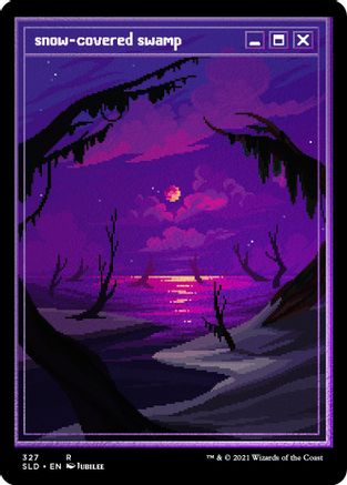 Snow-Covered Swamp (PixelSnowLands.jpg) (Foil Etched) (SLD-327) [Secret Lair Drop Series] Foil