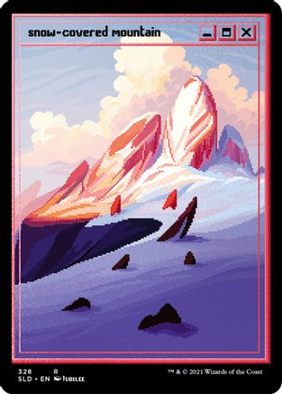 Snow-Covered Mountain (PixelSnowLands.jpg) (Foil Etched) (SLD-328) [Secret Lair Drop Series] Foil