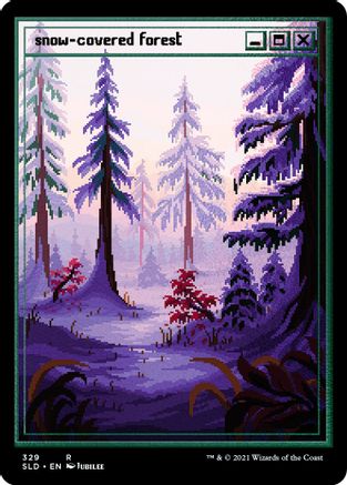 Snow-Covered Forest (PixelSnowLands.jpg) (Foil Etched) (SLD-329) [Secret Lair Drop Series] Foil